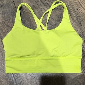 Lululemon Energy Longline Bra Women’s Strappy Sports Bra - Electric Lemon